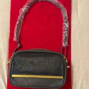 Joy & Iman Luxe Leather & Calf Hair Small Crossbody Bag-